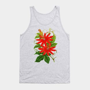 Passiflora vitifolia - Botanical Illustration Tank Top